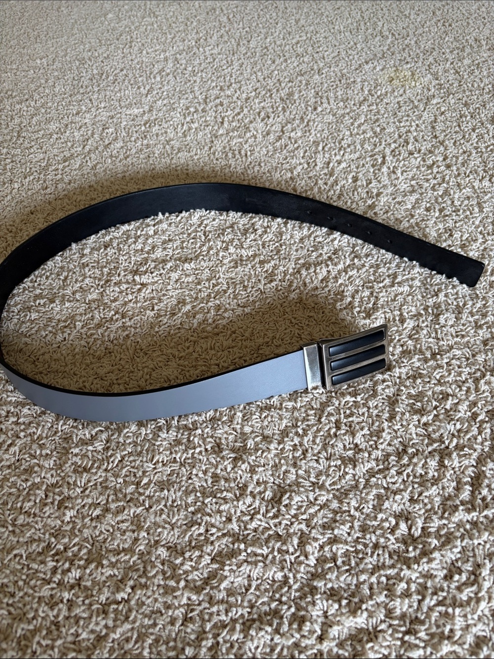 adidas Two-Tone Black and Light Gray Men's Belt with Metal Buckle